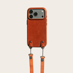 Funda de cuero encerado para <span class=keywords><strong>iPhone</strong></span> 17 Pro con cordón, cubierta de cuero encerado a prueba de golpes, funda trasera para teléfono al por mayor - Product Image 3