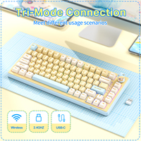 Grosir ONIKUMA MT707 82 kunci papan ketik Gaming nirkabel 2.4G tuts penuh Teclados saklar disesuaikan