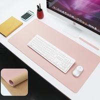 Groot 60*35cm roze lederen bureau-onderlegger voor gaming, computer, laptop, bescherming voor het schrijven
