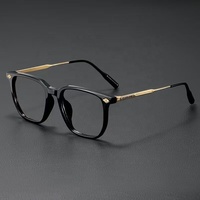 Nouvelles lunettes optiques rétro tendance en métal, lunettes carrées simples et originales anti-lumière bleue pour hommes, forme de visage diamant, TR90