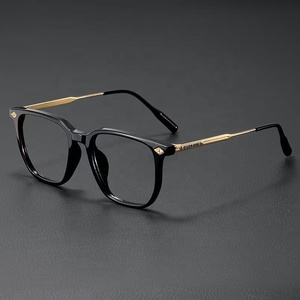 New Trendy Retro Metal Optical Eyeglasses Simple Personality Square Anti Blue Light <strong>Glasses</strong> for Men Diamond <strong>Face</strong> <strong>Shape</strong> TR90 - Product Image 2