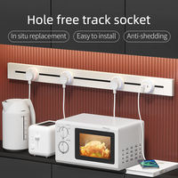 Interrupteur de prise murale de cuisine Smart Office Power Track Prise coulissante avec prise UK/US/EU pour la maison ou le bureau