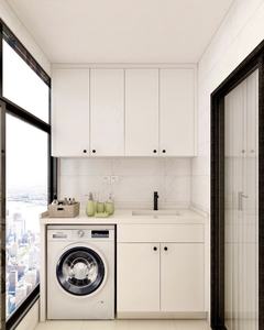 <span class=keywords><strong>ตู้</strong></span>ซักรีดระเบียงแบบไม่ต้องใช้มือจับดีไซน์เรียบง่ายทันสมัยพร้อมที่เก็บของแบบบูรณาการ - Product Image 5