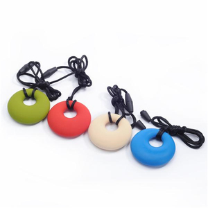 Bebé de la joyería de la FDA ronda de goteo de silicona dentición colgante - Product Image 1