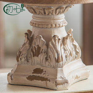 Bandeja Redonda de Madera Maciza Tallada Estilo Vintage Francés para Frutas, Jarrón Decorativo para Mesa, Decoración para Bodas - Product Image 2