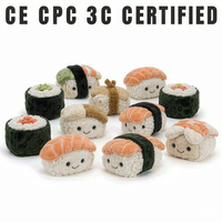 Peluches personnalisées Sushi OEM ODM Panda Rouleau de Sushi Poupée en peluche en forme de poussée de bambou Vente en gros