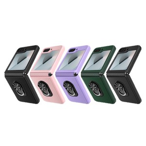 การจัดหาสินค้าข้ามพรมแดนสำหรับที่ยึดวงแหวนบานพับด้านในของ Z Flip 6  วัสดุ TPU ลายลิ้นจี่  ผิวสัมผัสหนัง  ปกป้องเต็มรูปแบบ - Product Image 5