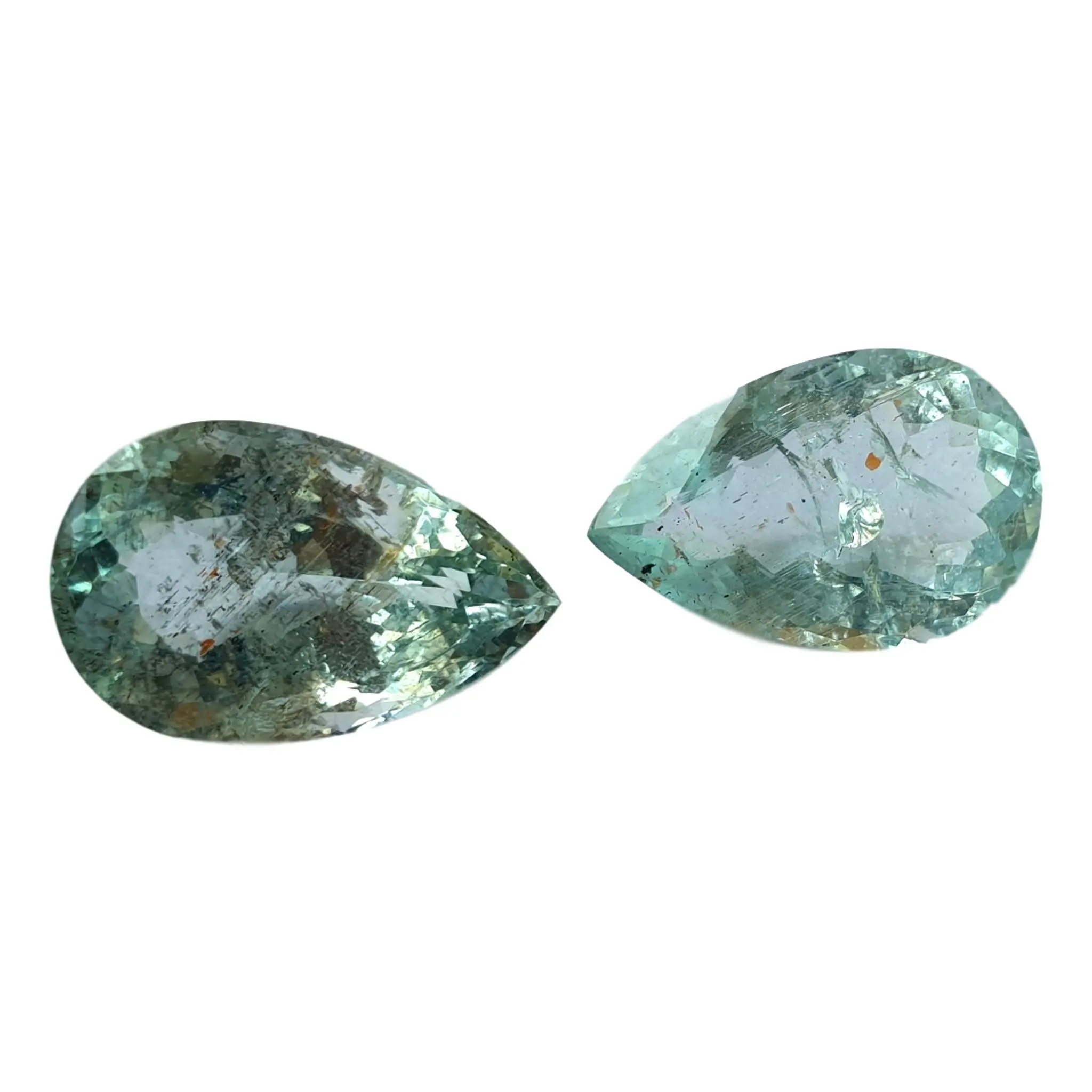 Moss Aquamarine Natural Gemstone With Black Inclusion Like Dots Cut All Shapes And Sizes Cut On Custom Orders In Wholesale Price