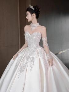 Nuevo Vestido <span class=keywords><strong>de</strong></span> Novia <span class=keywords><strong>de</strong></span> Satén 2025 <span class=keywords><strong>de</strong></span> Alta Calidad Estilo Retro Francés con Top <span class=keywords><strong>de</strong></span> Tubo y Decoración <span class=keywords><strong>de</strong></span> Encaje Gasa Ligera <span class=keywords><strong>para</strong></span> Salir - Product Image 6