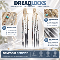 Extensions de cheveux synthétiques en fibre tressée en gros, texture légère et douce, options de couleurs OEM pour coiffures quotidiennes, dreadlocks