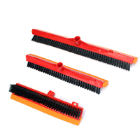 Brosse à récurer les sols 2 en 1 avec manche long, raclette amovible, poils rigides, balai magique, raclette, serpillière