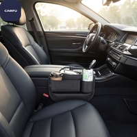Organisateur universel de siège de voiture en cuir PU de qualité supérieure avec porte-gobelet et trou de charge, boîte de rangement pour l'espace latéral du siège