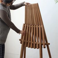Chaise inclinable pliable légère en bois d'acacia massif - Meuble d'extérieur durable et imperméable pour jardin et balcon