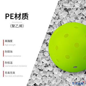ลูกพิคเคิลบอล Titan ขนาด 74 มม. 40 รู สีเขียว ผลิตด้วยวิธี Rotomolded ความแข็งแรงสูง สำหรับการแข่งขัน - Product Image 1