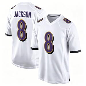 Maillot de football américain pas cher avec broderie # 8 Lamar Jackson Maillot Baltimore pour hommes - Product Image 4