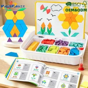 Giocattoli Educativi Montessori per Bambini, Set di Blocchi di Costruzione in Legno 288 Pezzi, Gioco di Puzzle Grafico Fai-da-Te per l'Apprendimento della <span class=keywords><strong>Matematica</strong></span> e della Geometria - Product Image 1