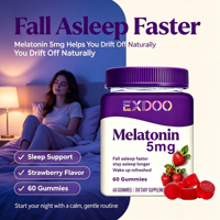 Gummies de mélatonine sans sucre personnalisées, saveurs de fruits naturels, complément pour le sommeil, vitamines en vrac pour favoriser le sommeil
