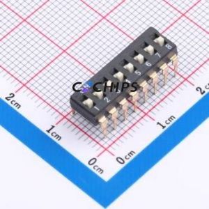 DSIC-08-LD-GET DIP Switch Through hole Component (THT) Switch Flat Toggle, Raised Type Single Pole Single Throw 8 2.54mm - Product Image 1