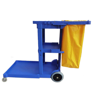 Chariot de nettoyage robuste avec armoire et couvercle verrouillables pour outils de nettoyage - Product Image 4