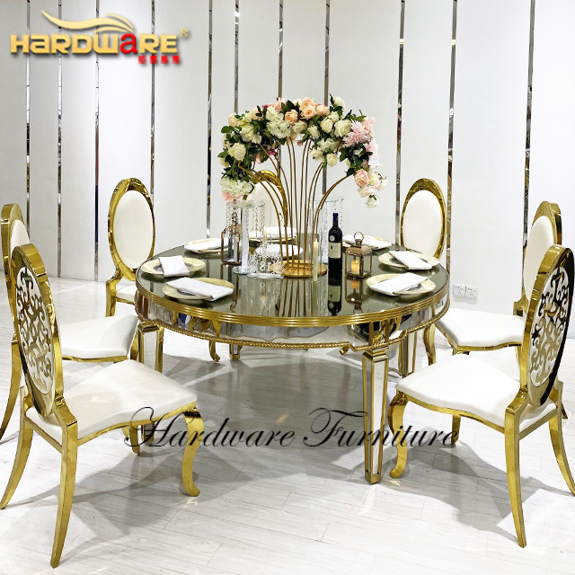 Свадебный обеденный круглый столовый стол современный зеркальный стеклянный Ресторанный стол