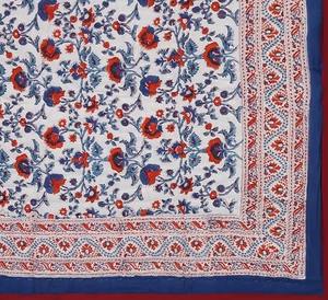 Couette d'été en coton léger Couette imprimée en bloc écologique Couette imprimée en bloc de main bleue pour chambre à coucher - Product Image 2