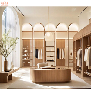 Ánh Sáng Thanh Lịch Quần Áo Sang Trọng Cửa Hàng Hiển Thị Kệ Thiết Kế Quần Áo Cửa Hàng Hiển Thị Giá Tùy Chỉnh Các Nhà Sản Xuất - Product Image 2