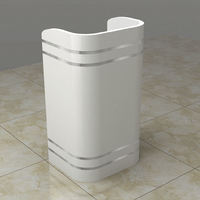 Mini-bureau d'accueil moderne et durable blanc pour bureau, centre commercial et bar - Peinture éco-responsable appliquée