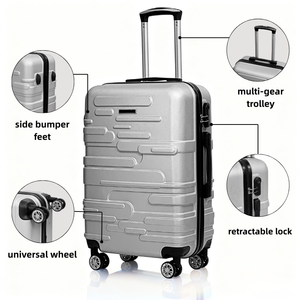 Ensemble de bagages de luxe léger en ABS classique imperméable en gros, <span class=keywords><strong>4</strong></span> <span class=keywords><strong>roues</strong></span>, <span class=keywords><strong>4</strong></span> pièces, valises à roulettes de voyage - Product Image 2