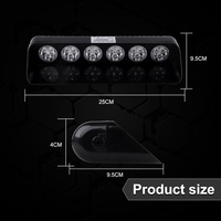 Barre lumineuse d'avertissement d'urgence CIGO LED-S7 12V 18 LED rouge et bleue avec ventouses, étanche IP65, en aluminium et PC pour voiture
