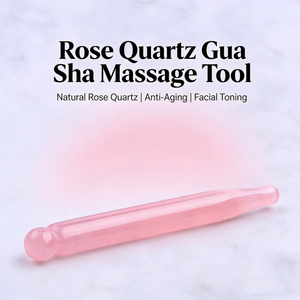Ensemble Gua Sha en quartz rose naturel avec stylo de massage en jade pour le corps et rouleau facial pour la relaxation - Product Image 3