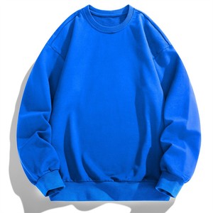 Sudadera Blanca de Cuello Redondo para Hombre, Manga Larga, Corte Regular, Informal, de Punto, de Algodón, Color Sólido - Product Image 2