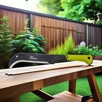 Couteau de jardinage pour couper les arbustes, lame courbée de 3 mm, matériau SK5, manche en TPR/PA+GF/fibre de verre, 0,6 kg, utilisation en extérieur et étui