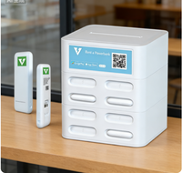 Borne de recharge autonome pour banques d'alimentation partagées, pour usage commercial extérieur