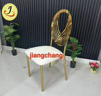 Chaise de salle à manger ronde en fer plaqué or, moderne et durable, pour mariage, événement, fête, hôtel, extérieur