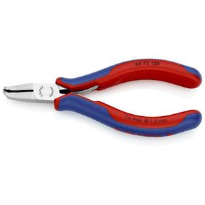 KNIPEX - 64 72 120 Tête de pince coupante électronique polie miroir, poignées avec poignées multi-composants, coupe-bout oblique, - Product Image 1