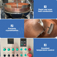 Machine à cuire et à mélanger en cuivre industriel HNOC avec agitateur, bouilloire en cuivre automatique pour le caramel