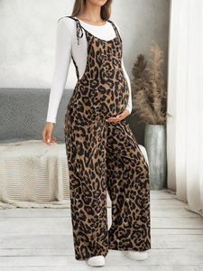 Tuta <span class=keywords><strong>Premaman</strong></span> Intera Primaverile/Estiva con Stampa Leopardata Traspirante e Spalline Regolabili - Ingrosso Fabbrica/OEM - Product Image 2
