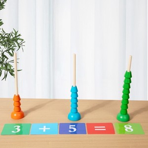 ของเล่นไม้เสริมพัฒนาการเด็ก เกมนับเลข คณิตศาสตร์ ตัวต่อเรียงซ้อน ลูกปัดหลากสี ขายส่งราคาถูก - Product Image 3
