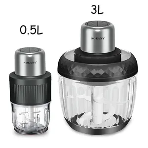 가정용 주방용 다기능 푸드 프로세서 육류 및 야채 헬기 분쇄기 스테인레스 스틸 전기 2L 3L 고기 분쇄기 - Product Image 1