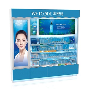 Muebles Personalizados para Tiendas Minoristas, Vitrina de Exhibición de Madera con Iluminación LED, Soporte de Piso con Estantes Estables para Productos de Cuidado de la Piel - Product Image 2