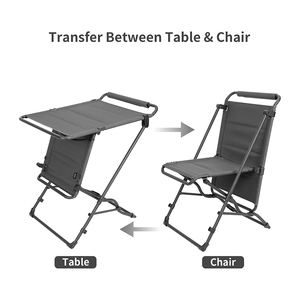 Chaise de camping et table pliantes 2-en-1 réglables et portables pour l'extérieur, la pêche, le jardin et la plage - Product Image 3
