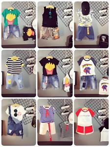 ชุดฤดูร้อนสองชิ้นสำหรับเด็กทุกเพศอายุ 0-12 ปี เสื้อยืดแขนสั้นสีพื้นผสมและกางเกงขาสั้นผ้าฝ้าย 0 แบรนด์ - Product Image 2