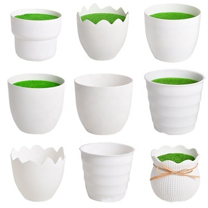 Vendita diretta dalla fabbrica vaso di fiori in plastica con finitura smaltata traspirante floccato in schiuma verde vaso <span class=keywords><strong>per</strong></span> <span class=keywords><strong>piante</strong></span> succulente disposizione 3-6L - Product Image 1