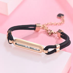 Nouveau style <span class=keywords><strong>original</strong></span> Bracelet coulissant en pierre naturelle pour femme, style européen et américain, en or rose et noir, personnalisable avec gravure pour <span class=keywords><strong>couple</strong></span> - Product Image 2