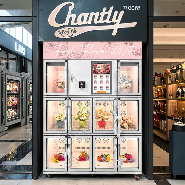 Haloo Vending Machine Customize Logo Outdoor Using Beauty Flower Shop Fresh Flower Vending Machine