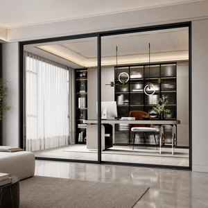 Système de porte coulissante panoramique Eloyd Skyland série 150 en alliage d'aluminium à double vitrage en verre trempé à isolation thermique pour hôtel - Product Image 1