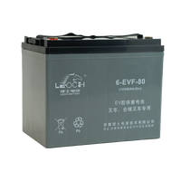 Batterie au gel sans entretien 12V 80Ah LEOCH 6-EVF-80 pour transpalette, gerbeur, autolaveuse, cycle profond 259x168x214mm