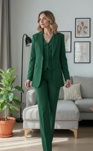 Conjunto de Traje Formal de 3 Piezas para Mujer, Blazer, Chaleco y Pantalones, Elegante Uniforme de Trabajo para Oficina y Negocios - Product Image 5