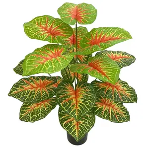 Planta Tropical de hojas grandes, bonsái de imitación Monstera de plástico perenne, para decoración del hogar, oficina y jardín, venta al por mayor
