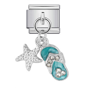 <b>Cute</b> Italian Modular Charms Stainless Steel DIY <b>Bracelet</b> Pendant Set Unisex Gift Jewelry - Product Image 2